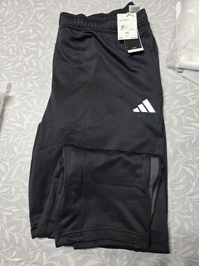 adidas Black Track Pants with White Logo